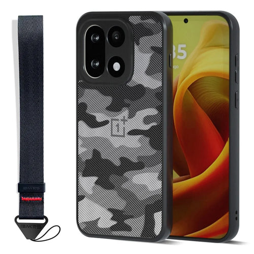 IBMRS for OnePlus 15 5G Mobile Cover Soft TPU + Hard PC Case with Wrist Strap (Precision Cutouts) - Artistic Camouflage - 1