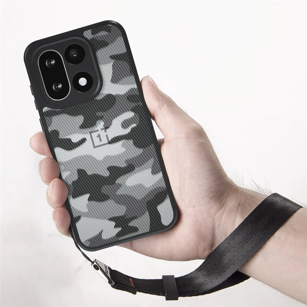 IBMRS for OnePlus 15 5G Mobile Cover Soft TPU + Hard PC Case with Wrist Strap (Precision Cutouts) - Artistic Camouflage - 3