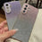 For Samsung Galaxy A37 5G Case Gradient Glitter TPU+PC Phone Cover with Rhinestones Decor Camera Frame - Gradient Pink - 5