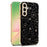 For Samsung Galaxy A37 5G Case Diamond Camera Ring Flower Pattern TPU PC Shockproof Protective Case - Black - 1