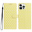For iPhone 16 Pro Case Star Pattern PU Leather Wallet Stand Phone Cover with Wrist Strap - Yellow - 1