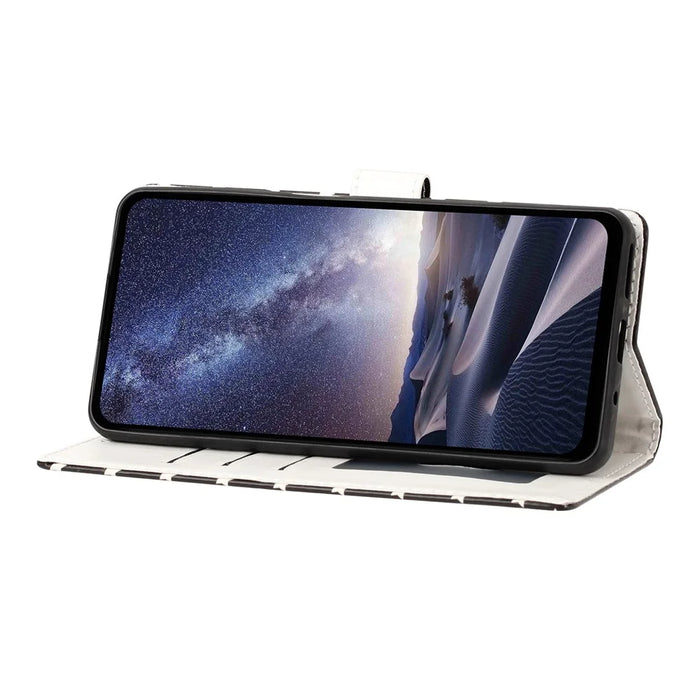 For iPhone  18 Pro / 17  Pro Case Star Pattern PU Leather Wallet Stand Phone Cover with Wrist Strap - Black - 3