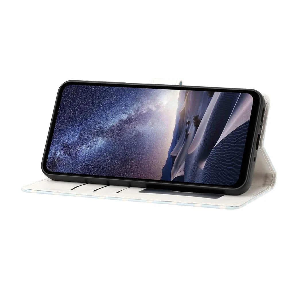 For iPhone 17 Pro Max Case Star Pattern PU Leather Wallet Stand Phone Cover with Wrist Strap - Baby Blue - 3