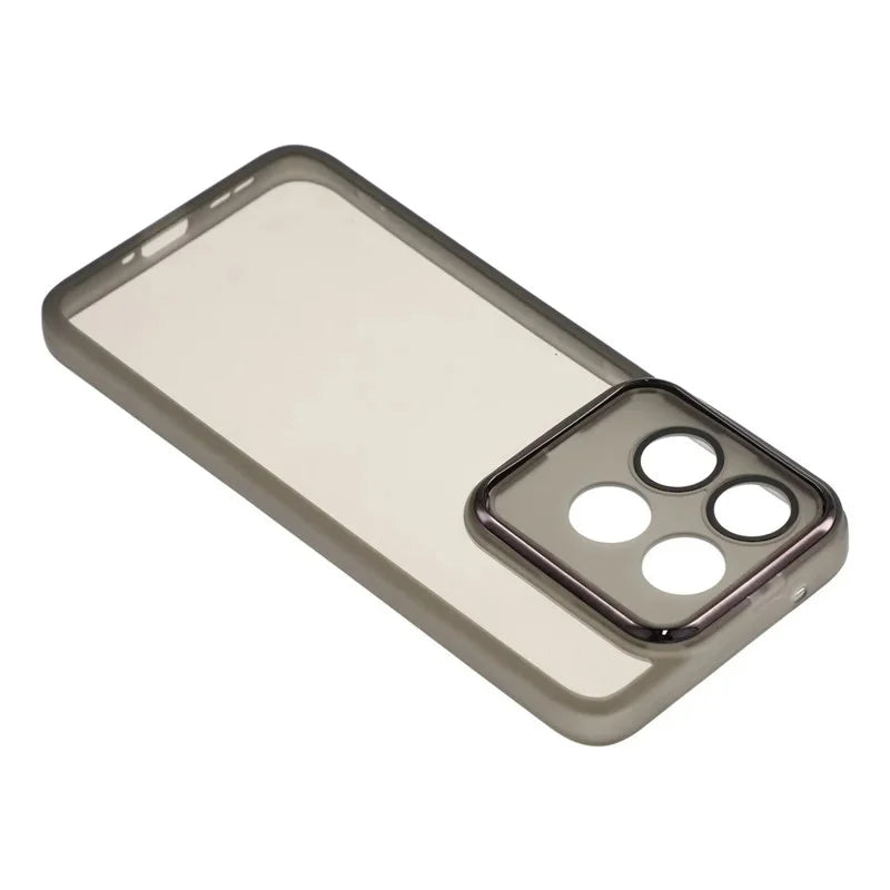 WANLONFENG for Motorola Moto X70 Air 5G / Motorola Edge 70 5G TPU Case  DKSM Series Electroplated Frame Back Cover with Tempered Glass - Black - 5