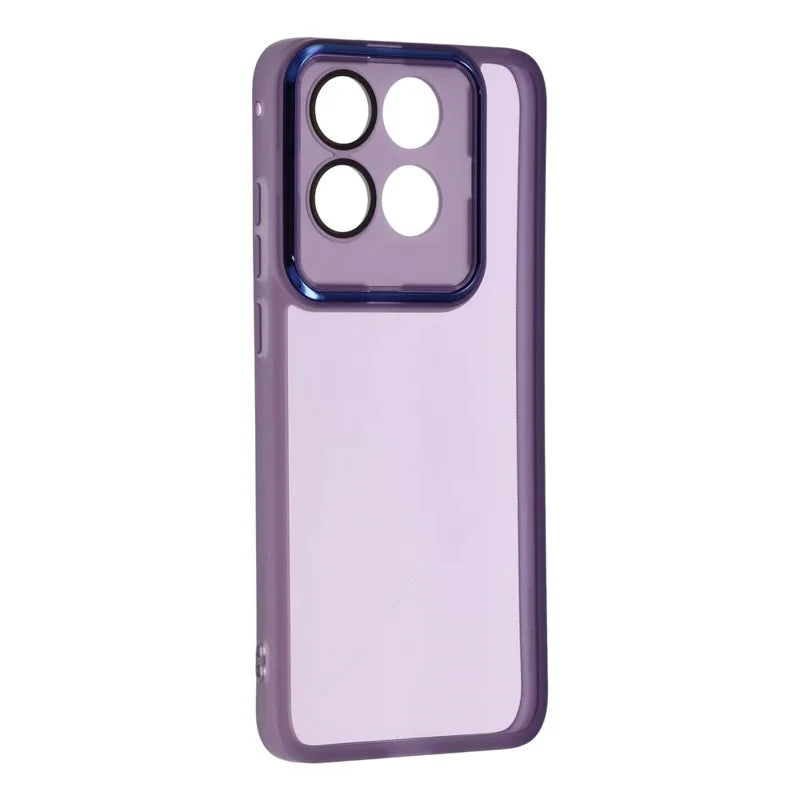 WANLONFENG for Motorola Edge 70 Fusion+ 5G / Motorola Edge 70 Fusion 5G TPU Case  DKSM Series Electroplated Frame Back Cover with Tempered Glass - Purple - 3