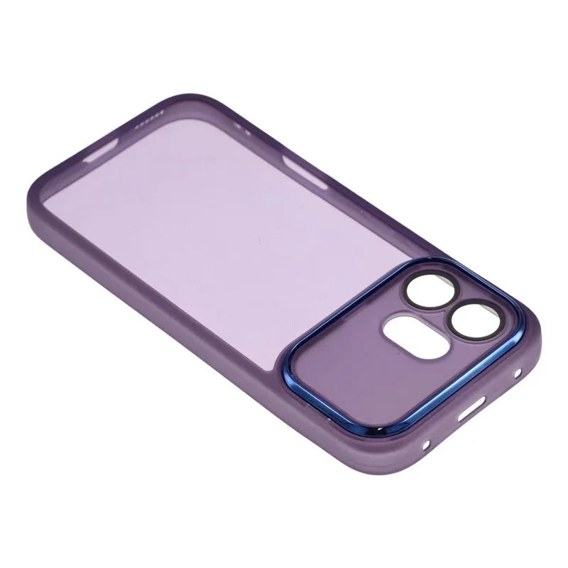WANLONFENG for Honor 600 5G TPU Case  DKSM Series Electroplated Frame Back Cover with Tempered Glass - Purple - 5