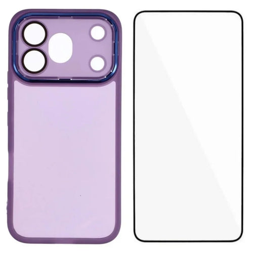 WANLONFENG for Honor 600 Pro 5G TPU Case  DKSM Series Electroplated Frame Back Cover with Tempered Glass - Purple - 1
