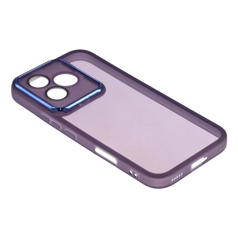 WANLONFENG for Honor 600 Lite 5G TPU Case  DKSM Series Electroplated Frame Back Cover with Tempered Glass - Purple - 4