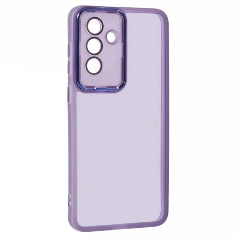 WANLONFENG for Samsung Galaxy A37 5G TPU Case  DKSM Series Electroplated Frame Back Cover with Tempered Glass - Purple - 4
