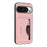 For Google Pixel 9 Pro / Google Pixel 9 HGUANCASE Case Wallet Stand Detachable Vintage Leather Phone Cover with Wrist Strap - Pink - 4