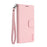 For Samsung Galaxy S26+ HGUANCASE Case Wallet Stand Detachable Vintage Leather Phone Cover with Wrist Strap - Pink - 3