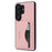 For Samsung Galaxy S25 Ultra HGUANCASE Case Wallet Stand Detachable Vintage Leather Phone Cover with Wrist Strap - Pink - 4