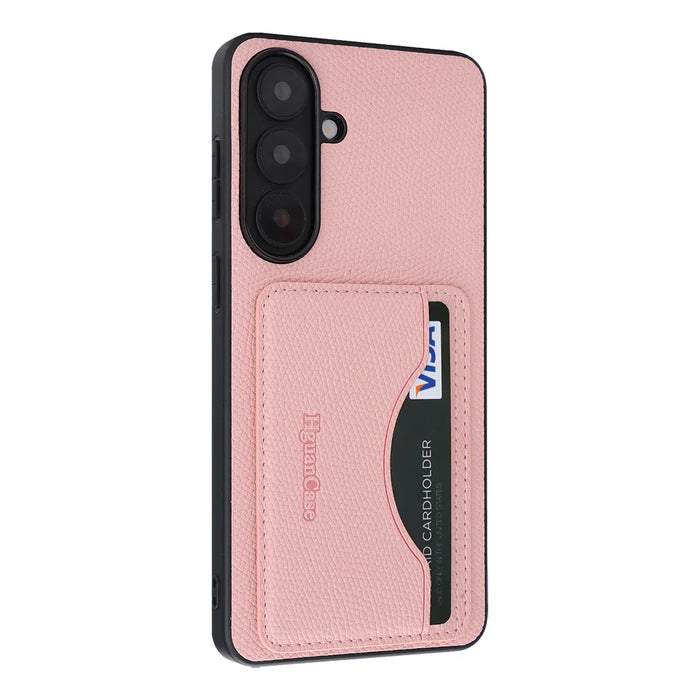 For Samsung Galaxy A26 5G HGUANCASE Case Wallet Stand Detachable Vintage Leather Phone Cover with Wrist Strap - Pink - 4