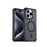 For iPhone 15 Pro Magnetic Case Electroplated Frame Skin-touch TPU+PC Phone Cover - Black - 1