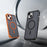 For iPhone 15 Magnetic Case Electroplated Frame Skin-touch TPU+PC Phone Cover - Black - 2