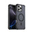 For iPhone 16 Pro Max Magnetic Case Electroplated Frame Skin-touch TPU+PC Phone Cover - Black - 1