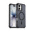 For iPhone 17 Magnetic Case Electroplated Frame Skin-touch TPU+PC Phone Cover - Black - 1