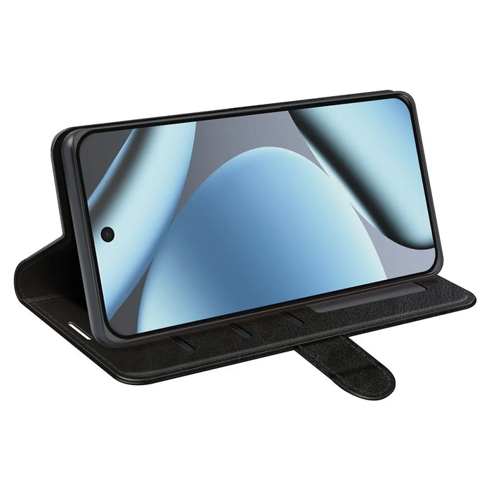 For Google Pixel 11 Case Crazy Horse Texture Stand Leather Phone Cover - Black - 3