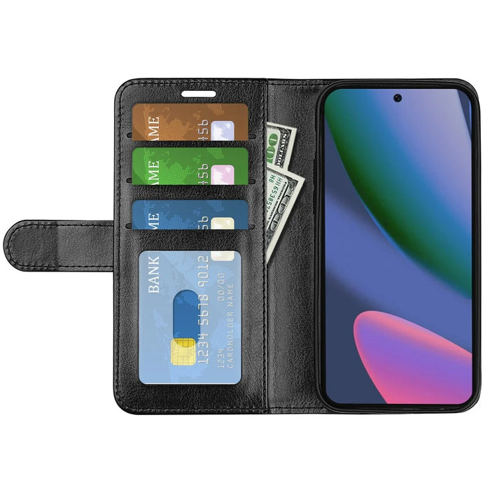 For Google Pixel 11 Pro XL Case Crazy Horse Texture Stand Leather Phone Cover - Black - 2