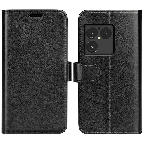 For Sony Xperia 1 VIII Case Crazy Horse Texture Stand Leather Phone Cover - Black - 1
