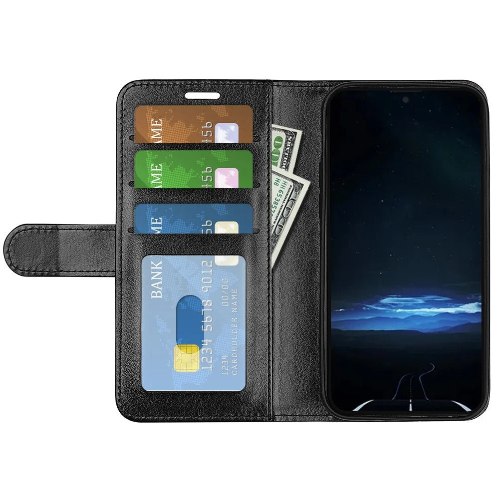 For Sony Xperia 1 VIII Case Crazy Horse Texture Stand Leather Phone Cover - Black - 2