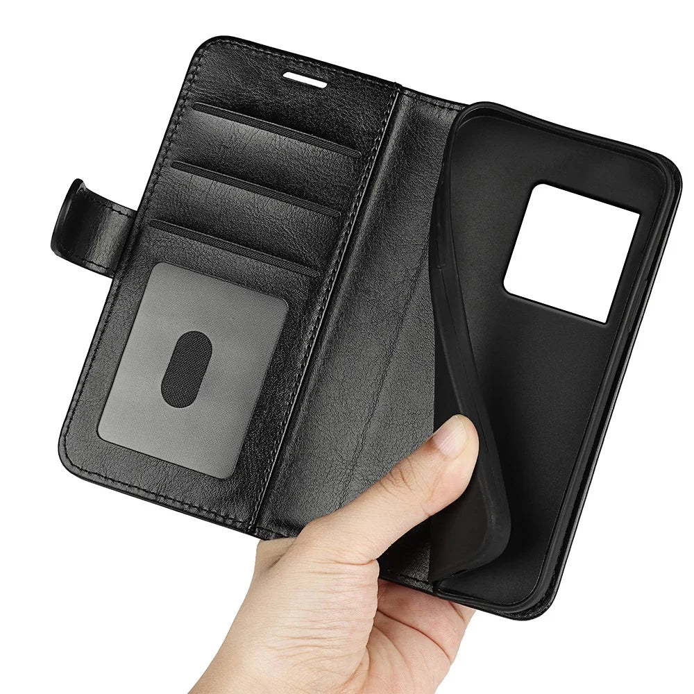 For Sony Xperia 1 VIII Case Crazy Horse Texture Stand Leather Phone Cover - Black - 5