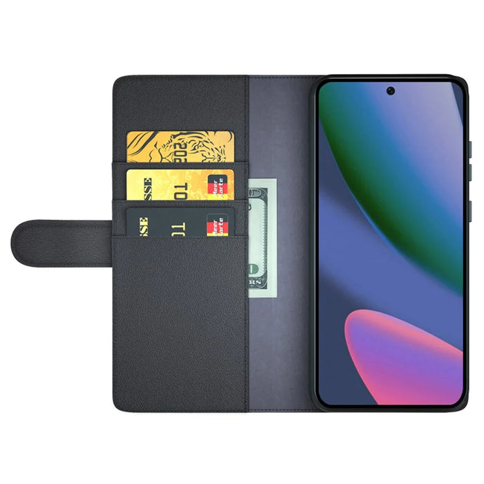 For Google Pixel 11 Pro XL Case Genuine Split Leather Phone Cover with Wallet Stand - Black - 2