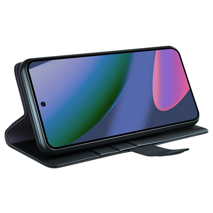 For Google Pixel 11 Pro XL Case Genuine Split Leather Phone Cover with Wallet Stand - Black - 3