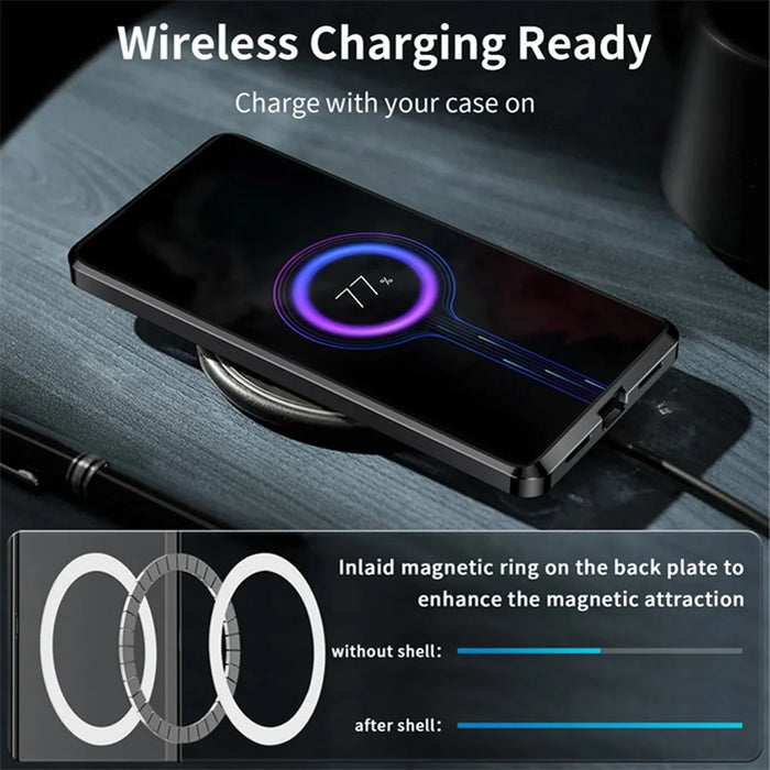 For Samsung Galaxy S26 Ultra Magnetic Case Butterfly Pattern PC+TPU Protective Phone Cover with Lens Film - LK00255-01 - 7