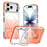 For iPhone 17 Pro Magnetic Case Gradient TPU PC Phone Back Cover with Lens Kickstand - Orange Gradient - 1