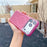 For iPhone 17 Pro Max Magnetic Case Kickstand PC+TPU Brushed Phone Cover with Lens Film - Pink - 2
