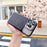 For iPhone 16 Pro Max Magnetic Case Kickstand PC+TPU Brushed Phone Cover with Lens Film - Black - 2