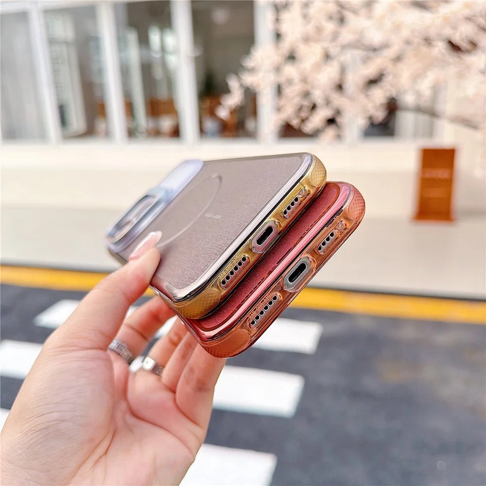 For iPhone 16 Pro Max Magnetic Case Kickstand PC+TPU Brushed Phone Cover with Lens Film - Black - 4