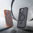 For iPhone 12 Pro / iPhone 12 Magnetic Case Electroplated Frame Skin-touch TPU+PC Phone Cover - Black - 2