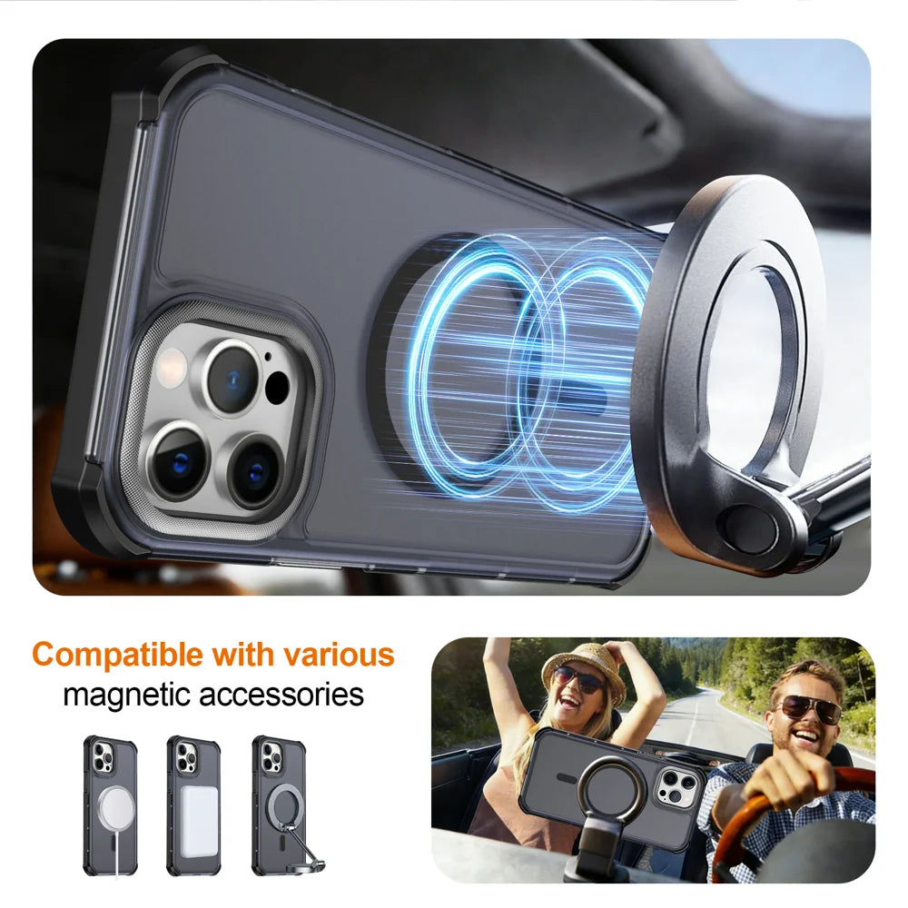 For iPhone 12 Pro Max Magnetic Case Electroplated Frame Skin-touch TPU+PC Phone Cover - Black - 4
