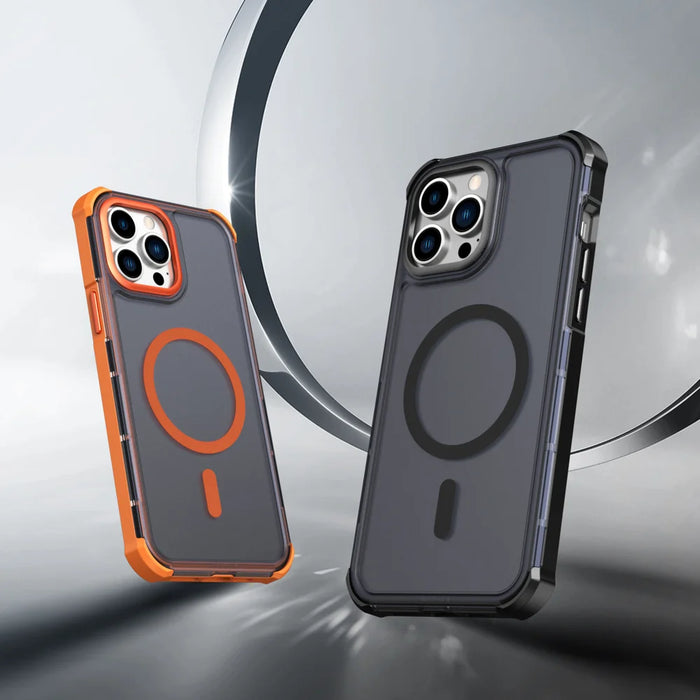 For iPhone 13 Pro Max Magnetic Case Electroplated Frame Skin-touch TPU+PC Phone Cover - Black - 2