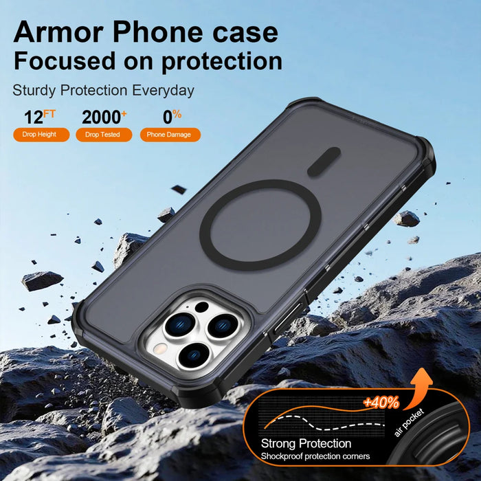 For iPhone 13 Pro Max Magnetic Case Electroplated Frame Skin-touch TPU+PC Phone Cover - Black - 5