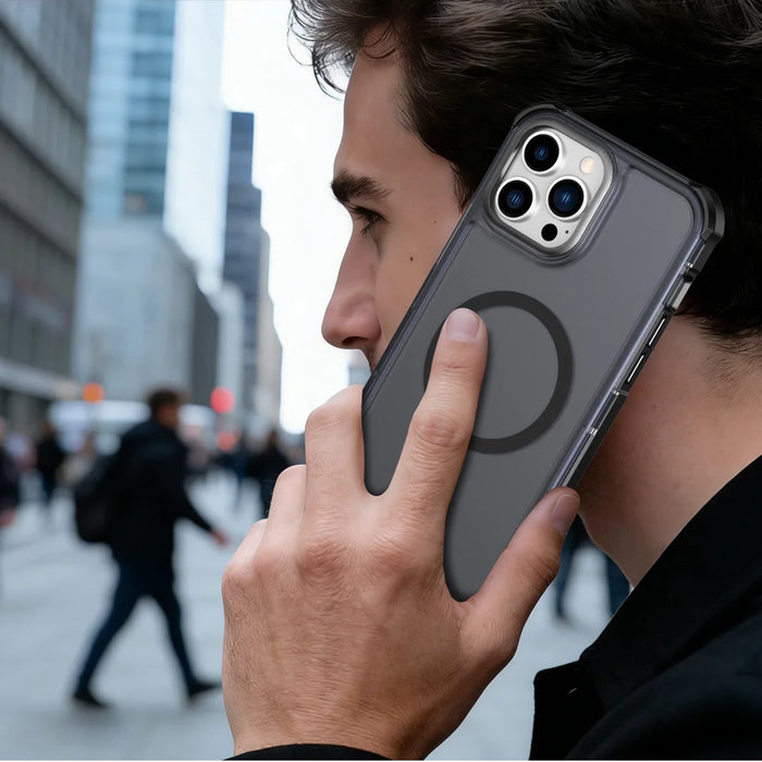 For iPhone 13 Pro Max Magnetic Case Electroplated Frame Skin-touch TPU+PC Phone Cover - Black - 7