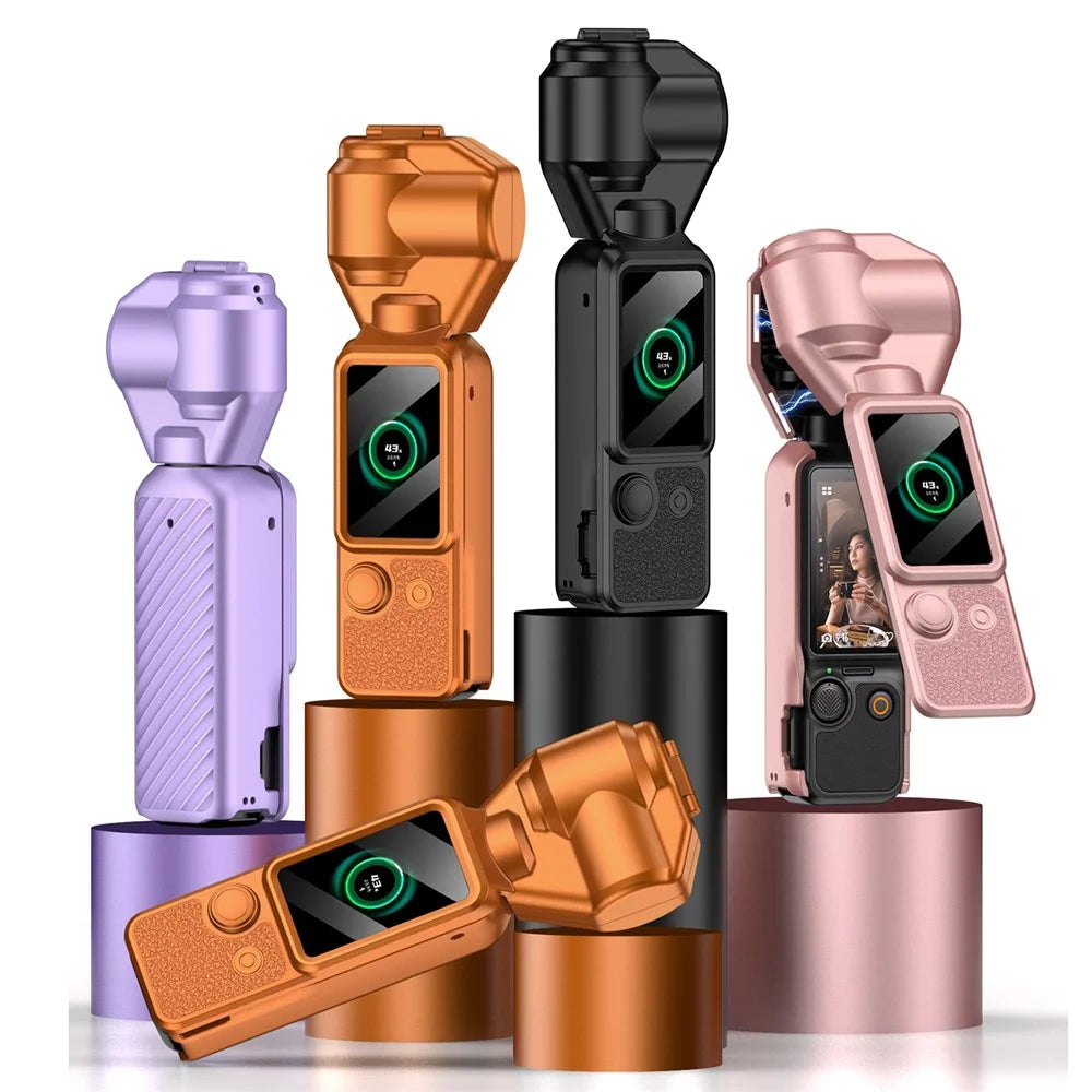 GKK For DJI Osmo Pocket 4 Magnetic Flip-Open Gimbal Protective Cover Handle Guard with Lanyard - Orange - 2