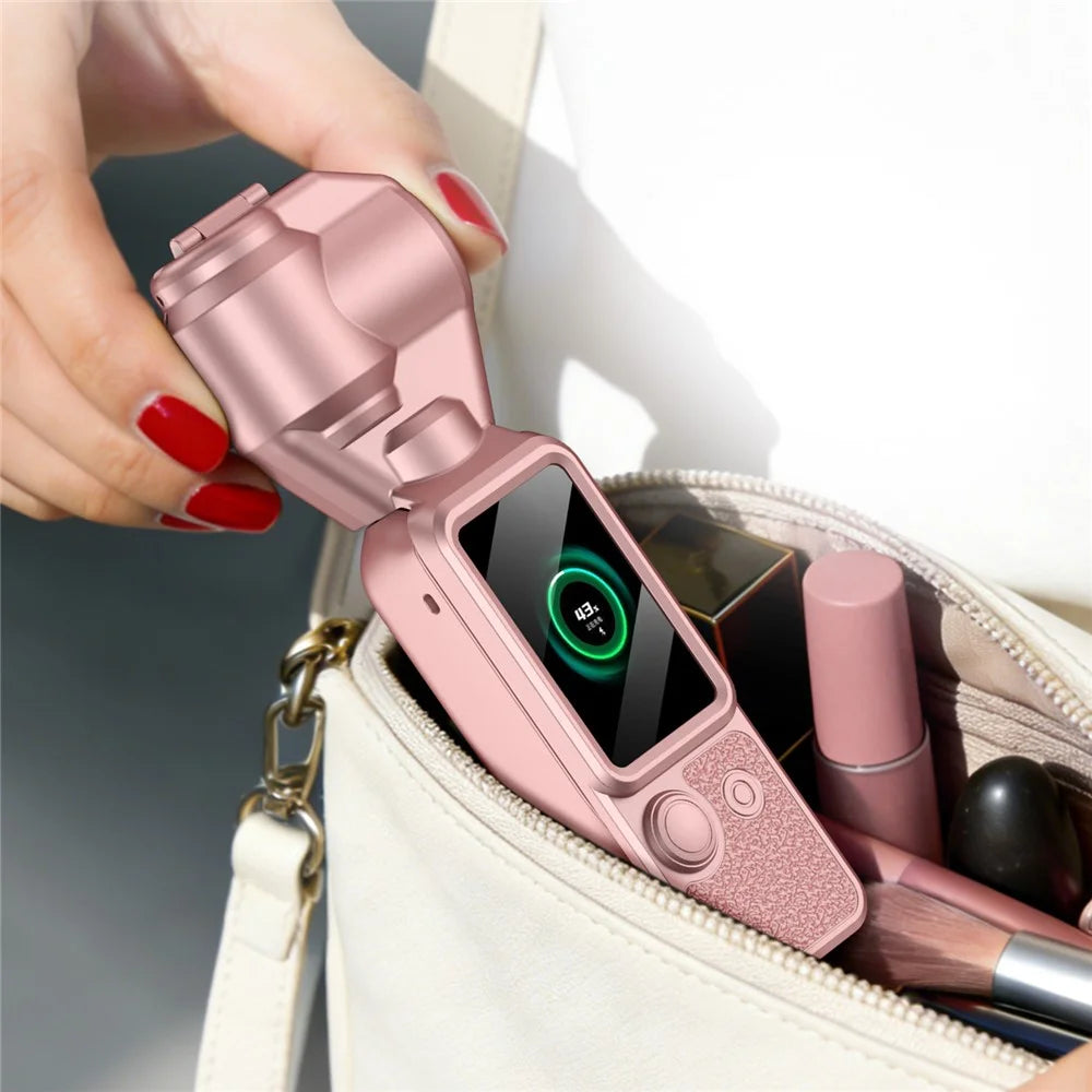 GKK For DJI Osmo Pocket 4 Magnetic Flip-Open Gimbal Protective Cover Handle Guard with Lanyard - Orange - 6