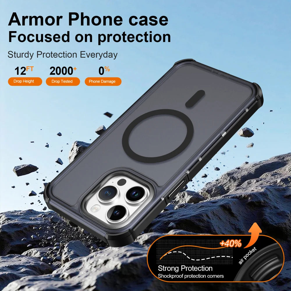 For iPhone 14 Pro Magnetic Case Electroplated Frame Skin-touch TPU+PC Phone Cover - Black - 5