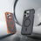 For iPhone 14 Pro Max Magnetic Case Electroplated Frame Skin-touch TPU+PC Phone Cover - Black - 2