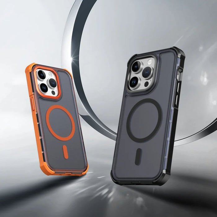 For iPhone 14 Pro Max Magnetic Case Electroplated Frame Skin-touch TPU+PC Phone Cover - Black - 2
