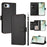 For iPhone 16e / iPhone 17e Case 9 Card Slots PU Leather Flip Wallet Phone Cover with Hand Strap - Black - 1