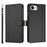 For iPhone 16e / iPhone 17e Case 9 Card Slots PU Leather Flip Wallet Phone Cover with Hand Strap - Black - 2
