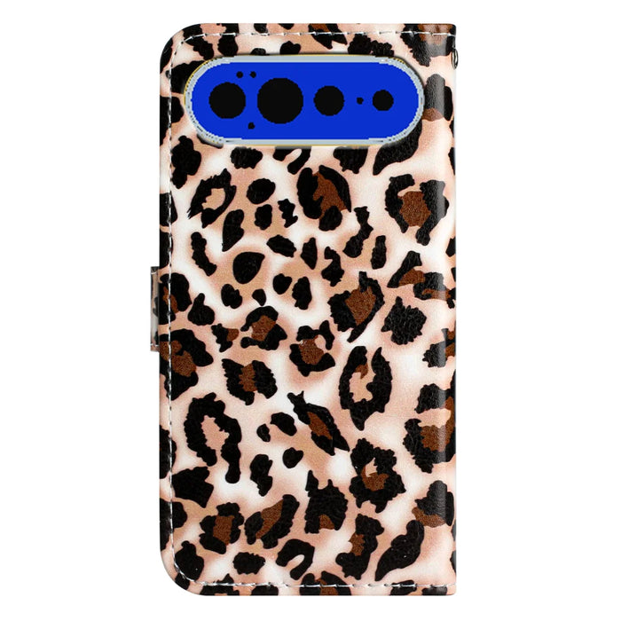 For Google Pixel 11 Pro XL Wallet Case  Printed Pattern PU Leather Stand Phone Cover with Strap - Leopard Print - 2