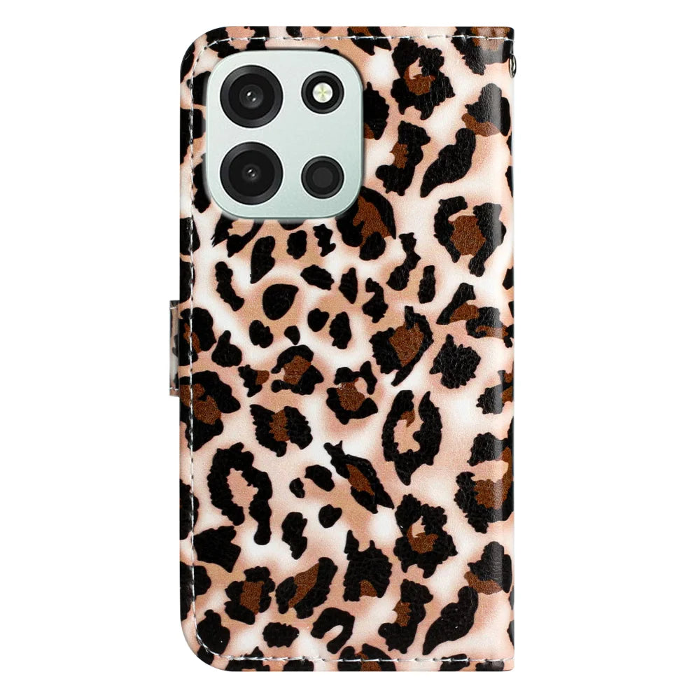 For OnePlus Nord 6 5G / Turbo 6V 5G / Turbo 6 5G  Wallet Case  Printed Pattern PU Leather Stand Phone Cover with Strap - Leopard Print - 2