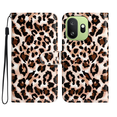 For OnePlus 15T 5G Wallet Case  Printed Pattern PU Leather Stand Phone Cover with Strap - Leopard Print - 1