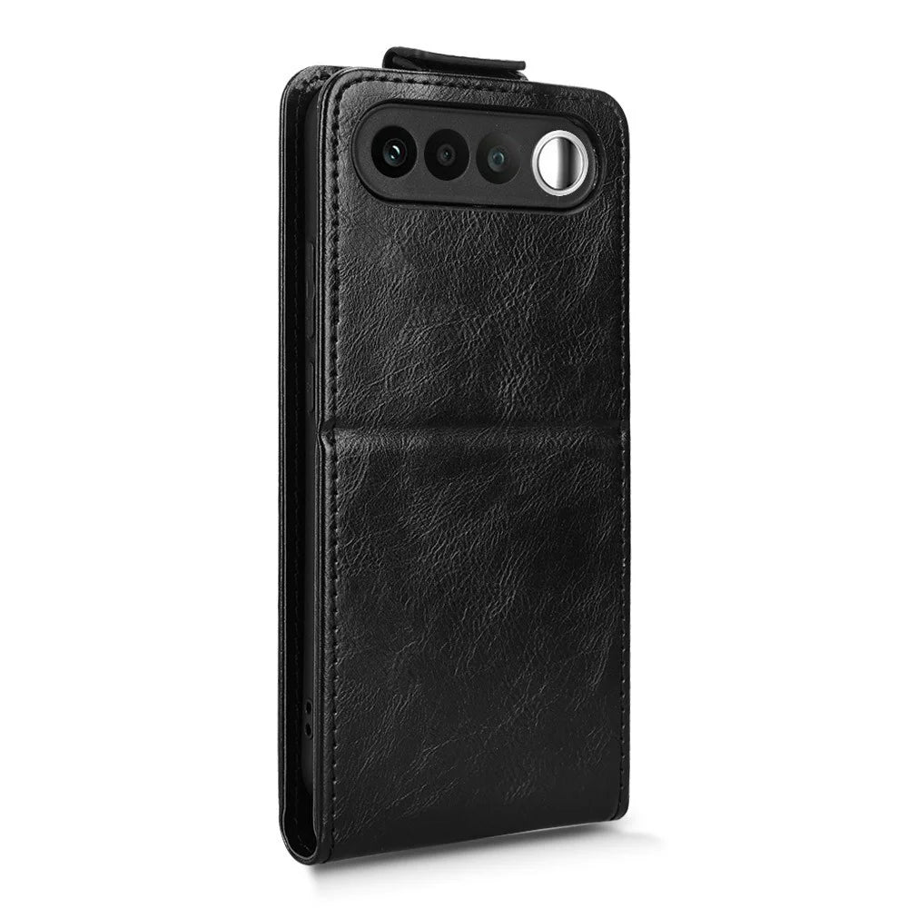 For Realme 16 5G Stand Case Magnetic Clasp Vertical Flip Leather Phone Cover with Card Holder - Black - 7