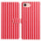For iPhone 16e / iPhone 17e Wallet Case Vintage Stripes Leather Stand Flip Phone Cover with Wrist Strap - Red - 1